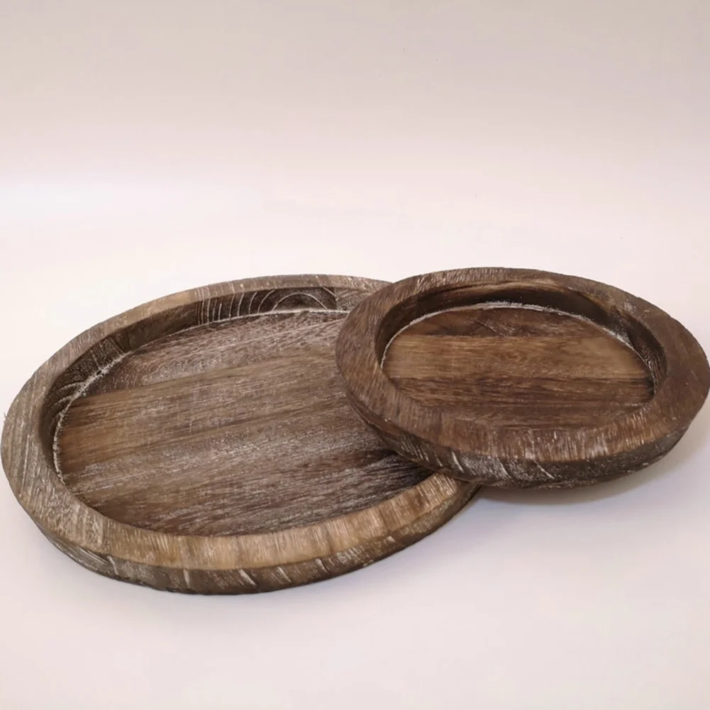 Rustic Wooden Tray Candle Holder for Farmhouse Dinning Table Kitchen Countertop Coffee Table Organizer Home Decor Wedding 2