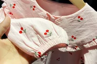 Spring Autumn New Baby's Girl Clothes Cherry Cardigan Shirt Coat for toddler Girl Baby Cloth Outfit wear Versatile Shirt blouse 5