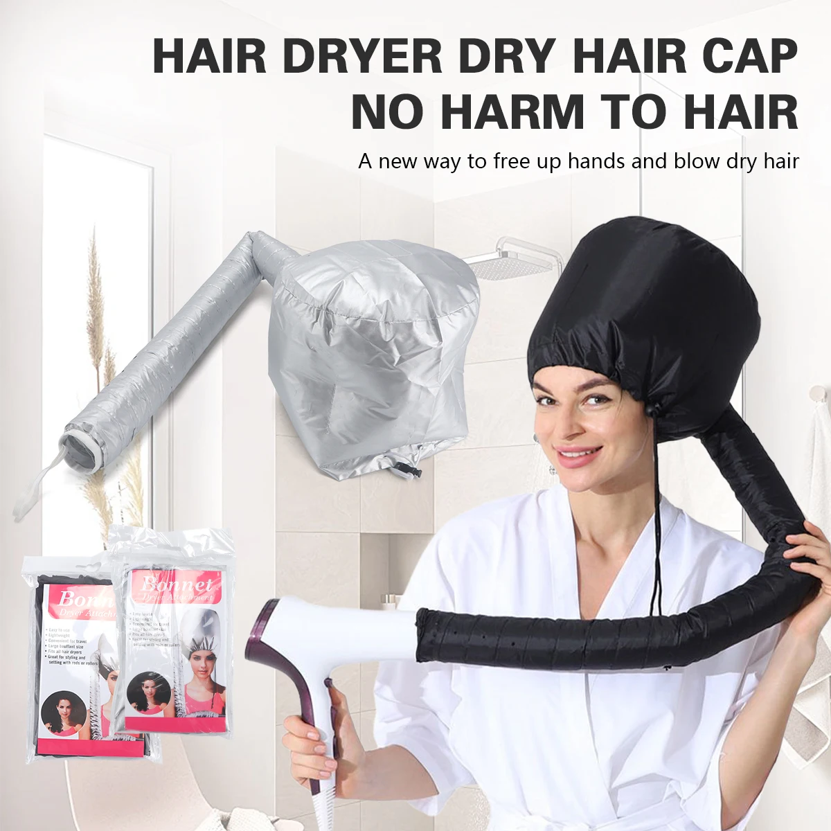 Portable Quick Dry Hair Bonnet Dryer Cap Gorro Secador Touca Difusora Steamer  Baked Oil Care Diffuser Drying Hairdressing Tools