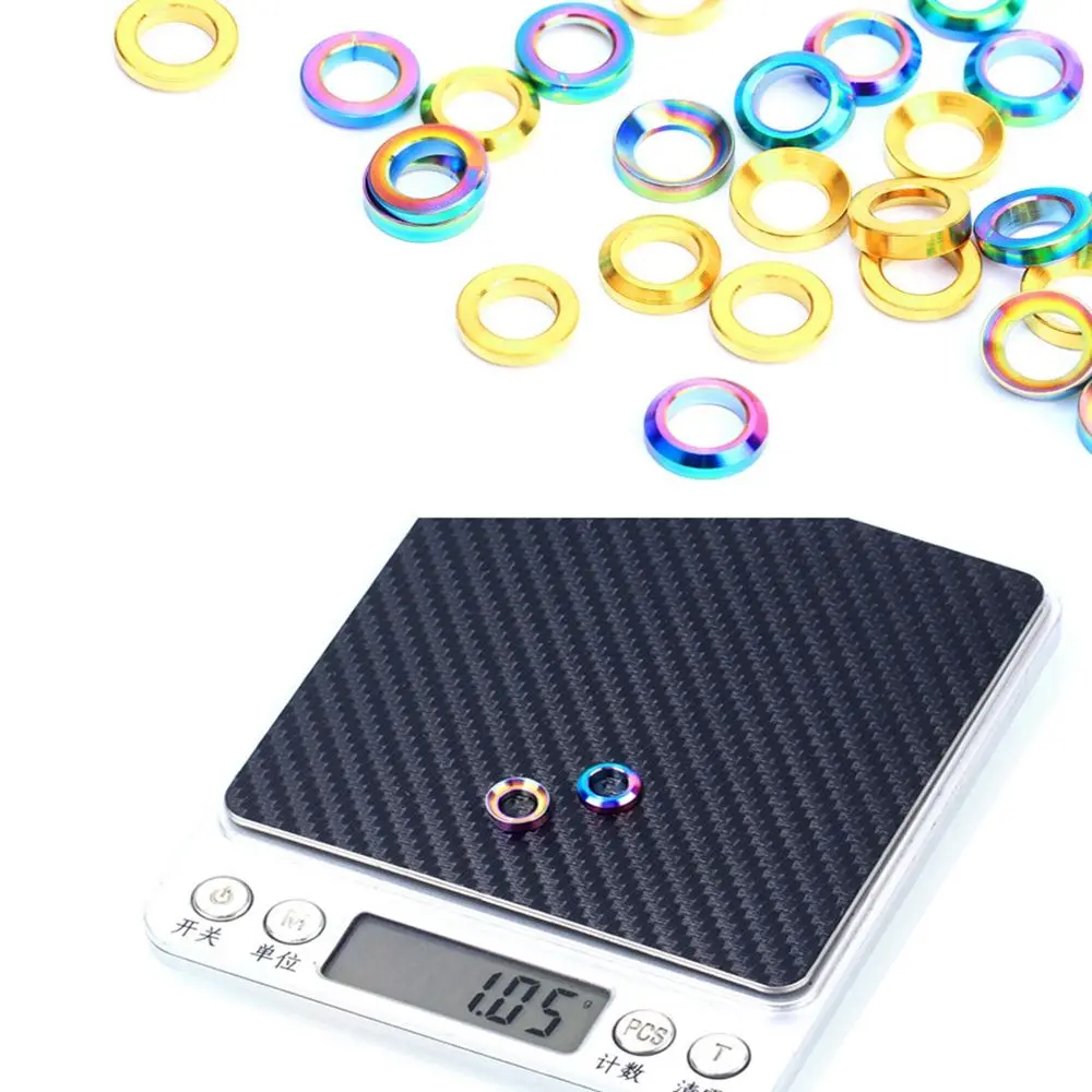 2pair RISK Mountain BMX Bike Bicycle Titanium M6 Concave and Convex Washer Spacer For Disc Brake Caliper Group XT Mounting Bolts