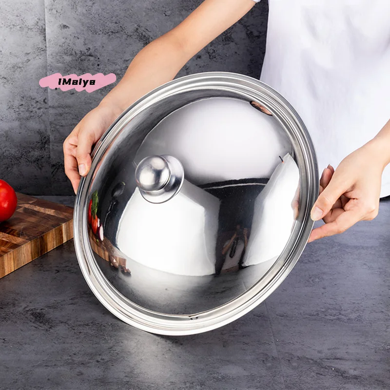 Universal Stainless Steel Pot Lid 10-32cm Smooth Edge Frying Pan Cover Dishwasher Safe For Skillet Wok Pot glass pot lid glass lid