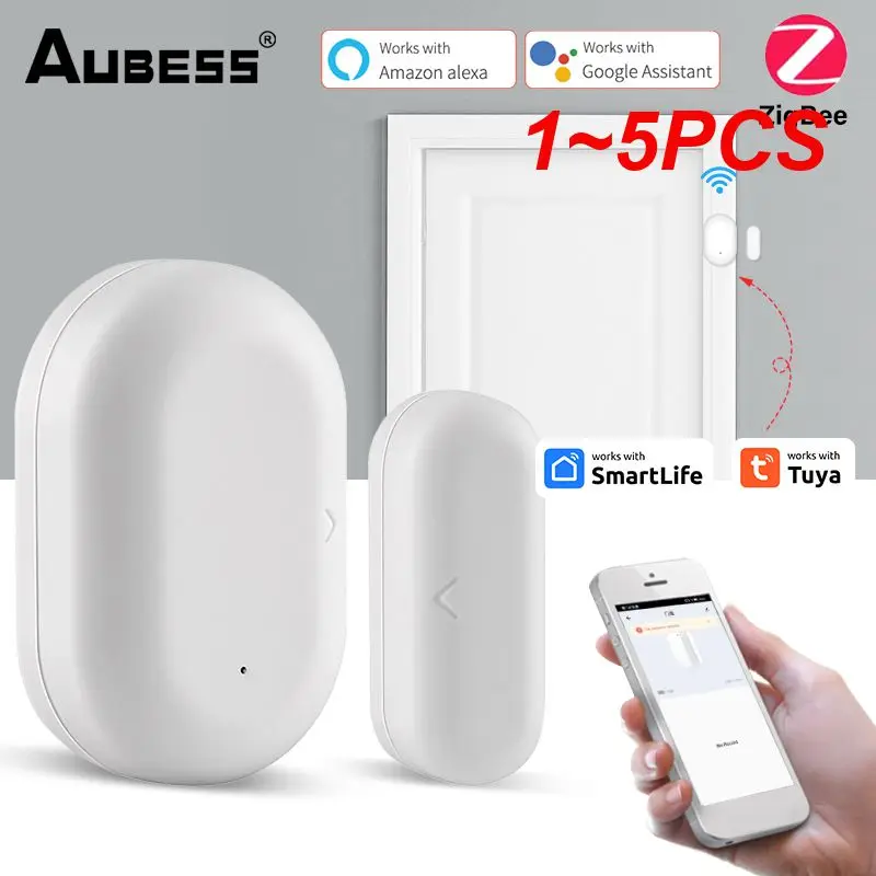 

1~5PCS Door Gate Sensor Real-time Remote Monitoring Tuya App Wireless Battery Powered Smart Home Window Door Detector