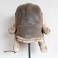 Winter Aviator Hat with Earflaps, Faux Fur & Leather Trooper Cap, Warm Unisex Ski Snow Hat for Men and Women - Image 5