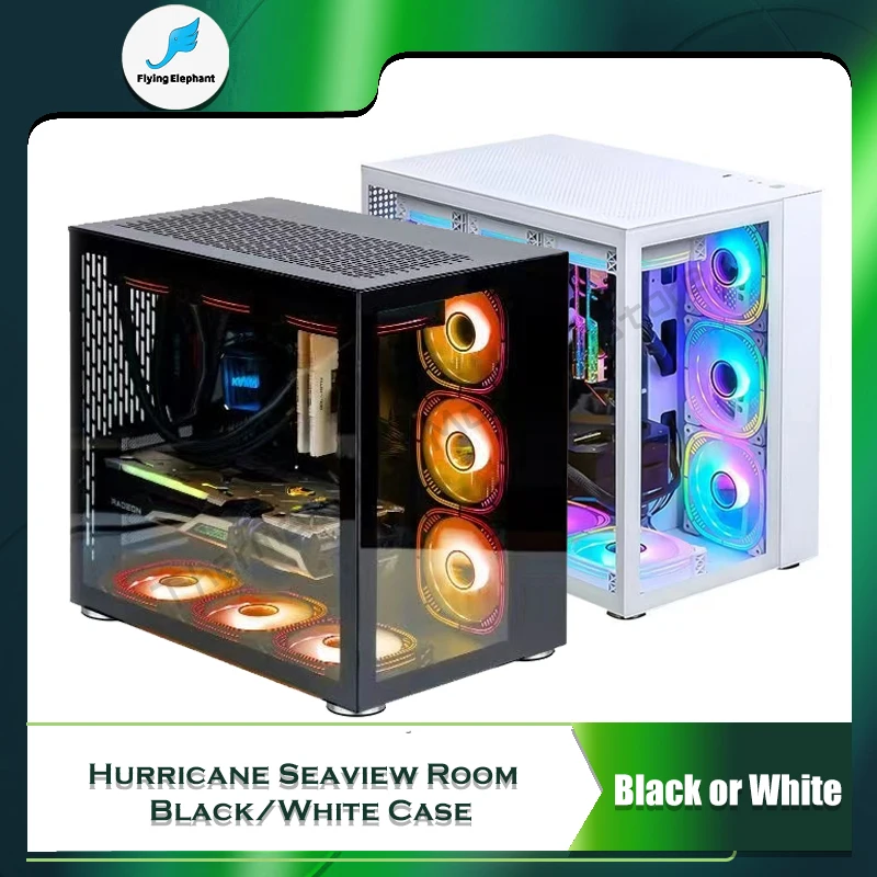 

Pc Gamer Case ATX Computer Modding Cabinet Side View Support GPU Vertical Mounting 120 240 360 AIO Water Cooling