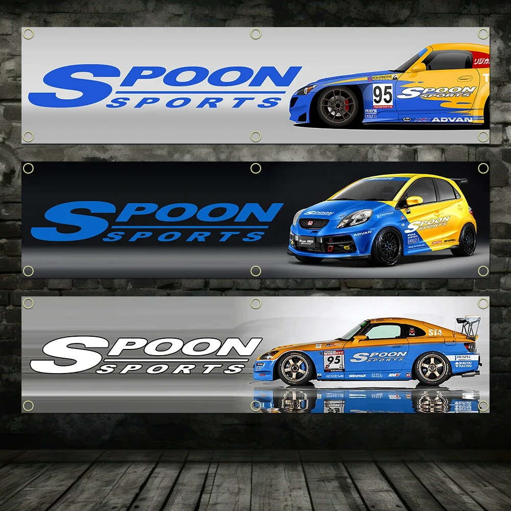 60X240cm Banner Japan S-SpoonS Sports Flag Polyester Printed Garage ...