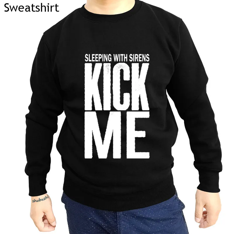 Drop Sipting Sleeping With Sirene Kick Me Shubuzhi Men O-Collo Felpa Luxury Brand Fashion Cool Hoody Cotton Pattern Doodies