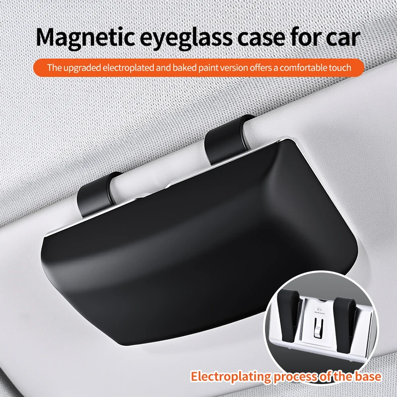 Magnetic Car Sun Visor Eyeglass Holder with Electroplated Finish