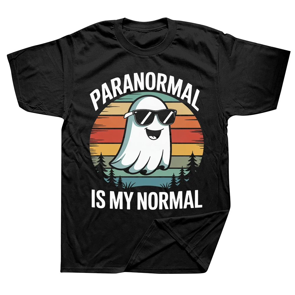 Lustiges „Paranormal Is My Normal“-Retro-T-Shirt für Geisterjagd, Halloween, Humor, Streetwear, kurzärmelig, Unisex, lockere Kleidung