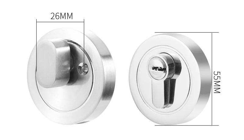 Zinc alloy double-sided invisible door lock with body key Secret bathroom balcony silent door lock barn door lock