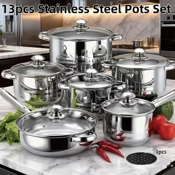 13-Piece Stainless Steel Cookware Set 1
