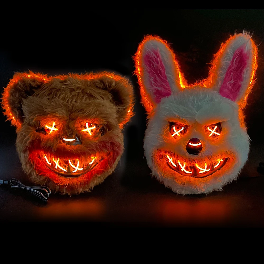 Horror-Bloody-Rabbit-Bear-Mask-Halloween-LED-Luminous-Animal-Simulation ...