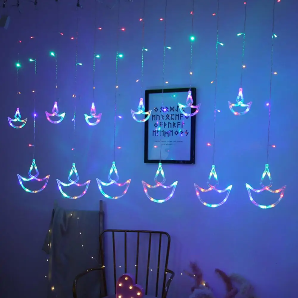 LED 요정 조명 화환 커튼 스트링, 크리스마스 화환, 거실 파티, 결혼식, 새해 장식, 행잉 펜던트 장식품