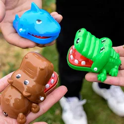 Mini jouet de décompression, morsure au doigt, porte clés, Crocodile, hippopotame, requin, pendentif créatif, jouet amusant, Anti Stress 