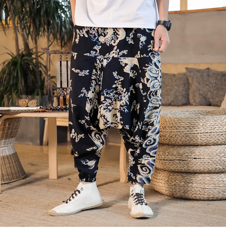 2022 Summer Mens Baggy Cross Pants Men Women Hip-hop Print Wide Leg Pants Male Casual Vintage Long Trousers mens harem joggers