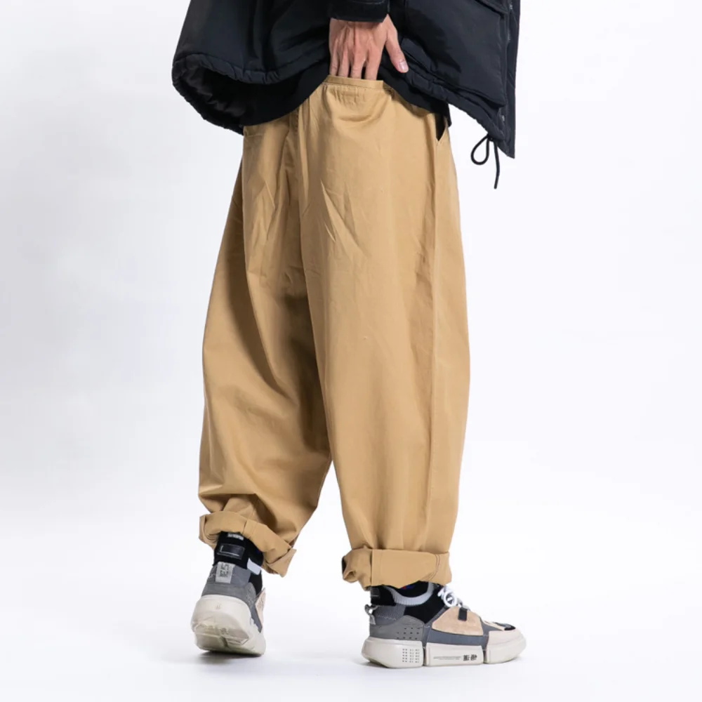 Mens Pants Spring Casual Japanese Loose Wide-leg Pants Solid Color Cargo for Men and Women Streetwear Ropa De Hombre casual pants