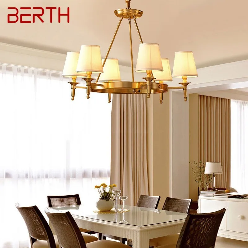 

BERTH Brass Chandeliers Lamp Contemporary Luxury LED Pendant Light for Home Living Room Bedroom Fixtures