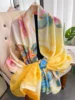 180*90cm Luxury Brand Women Summer Silk Scarves Shawl Lady Wrap Soft Female Europe Designer Beach Bandanna 2024 New 3