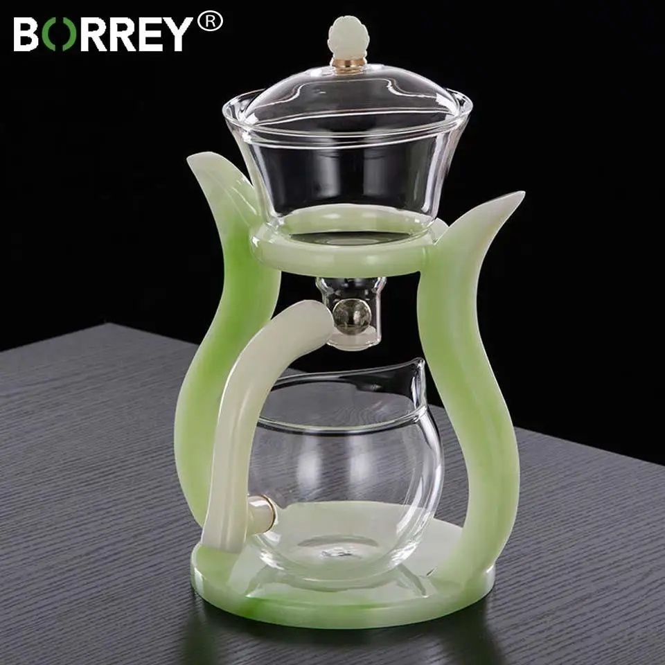 

BORREY Creative Kung Fu Tea Sets Heat-resistant Glass Teapot Turkish Drip Pot Infuser Tea Coffee Automatic Magnetic Teaware