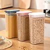Kitchen Transparent Sealed Jar Plastic Household Cereals Grains Storage Box Hermetic Cans Organizer Bulk Classified Container 1