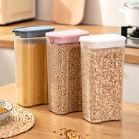 Kitchen Transparent Sealed Jar Plastic Household Cereals Grains Storage Box Hermetic Cans Organizer Bulk Classified Container 1