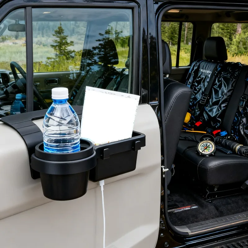 Car Organizer Box Side Door Window Storage Pocket Multifunctional Hanging Storage Rack with Cup HolderAuto Interior Accessories