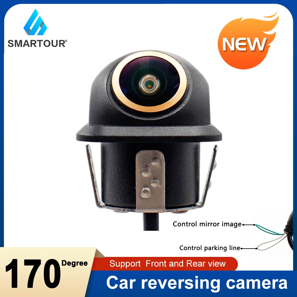 

SMARTOUR 170 Degree CCD Reversing Camera Fisheye Lens HD Night Vision With Parking Line Car CCD Punch Front Rear View Camera