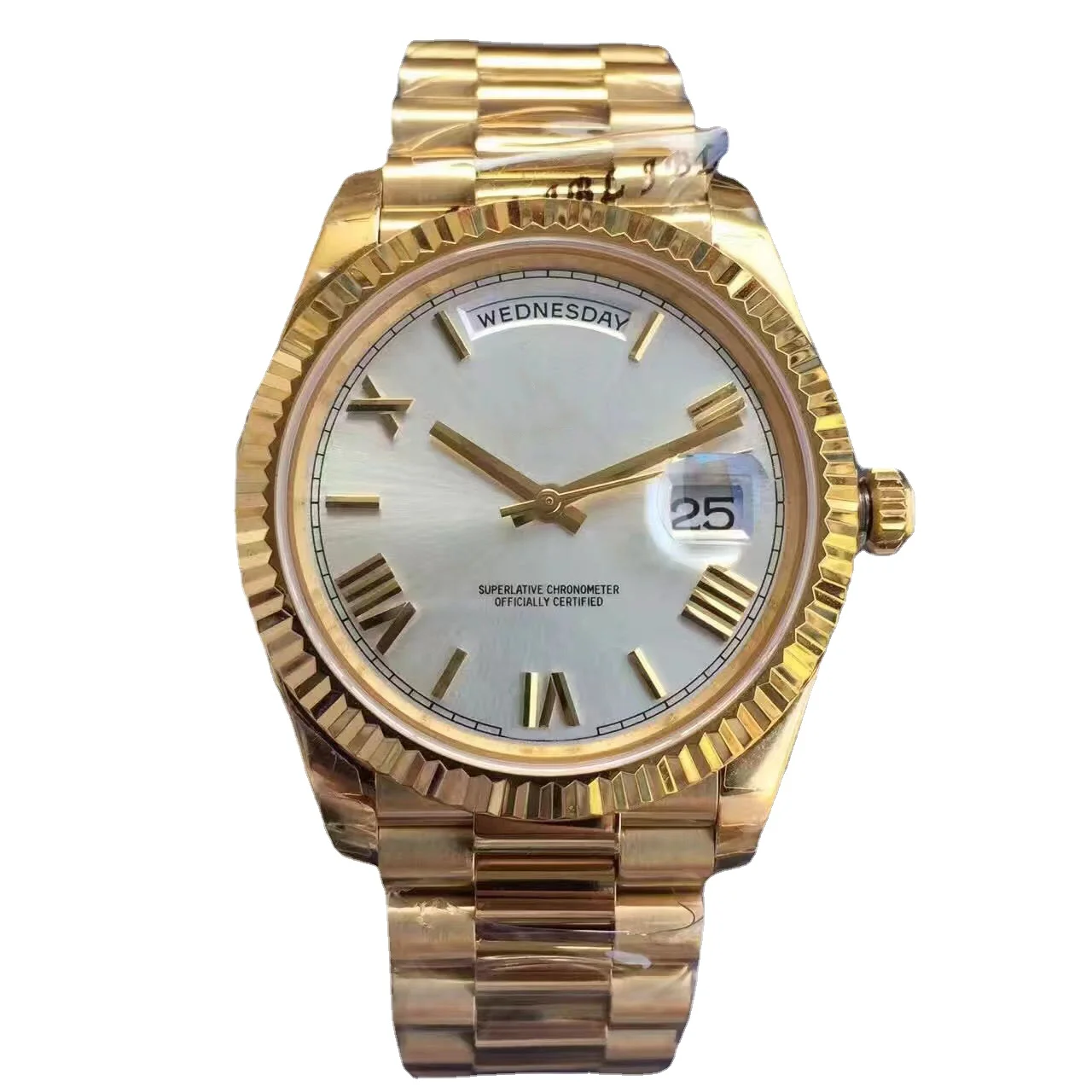 

mens mechanical watch automatic Daydate Gold black Green