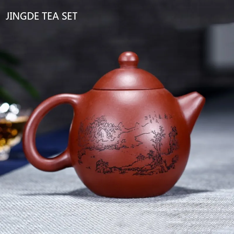 Raw Ore Dahongpao Dragon Egg Teapot Chinese Yixing Handmade Tea Kettle Purple Clay Filter Beauty Tea Pot Tea Sets Accessories