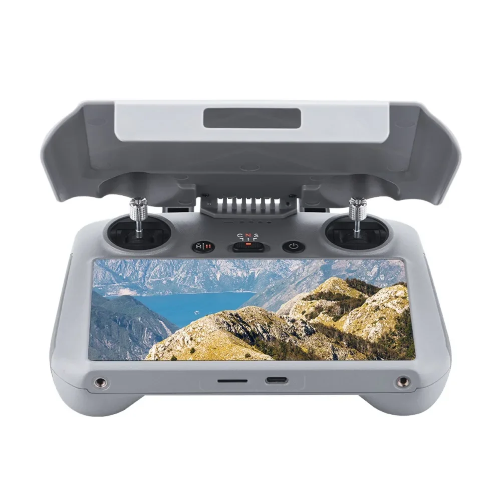 CERFFOOL Parasole regolabile 2 in 1 per DJI AIR 3S 3 Mini 4 Pro NEO, custodia protettiva per telecomando DJI RC 2, protezione solare dello schermo, Joysticks Guard droni accessori (per RC 2