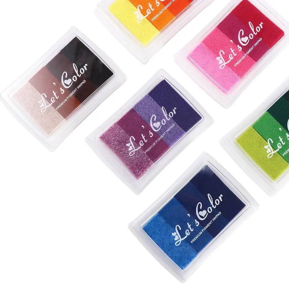 

Kids Gift DIY Crafts Hand Account Scrapbooking Gradient Color Ink Pad Newborn Footprint Inkpad Stamp Oil Based Rainbow Ink Pad