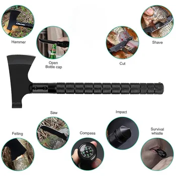 Foldable Tactical Axe Outdoor Multifunctional Survival Axe Hunting Hatchet Camping Self-Defense Tools Gardening Axe Accessories 2