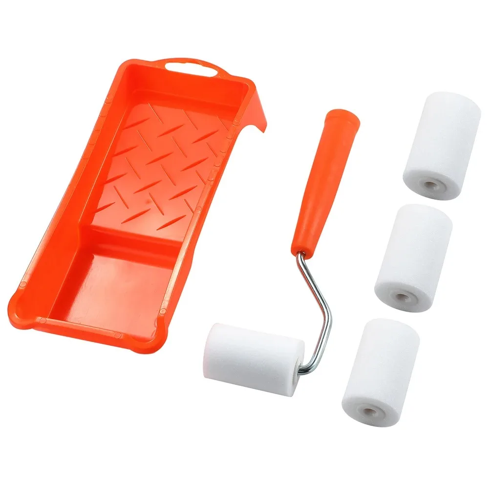 Paint Roller Kit 2 Inch High Density Foam Paint Roller Tray Liner Wall Painting Tools