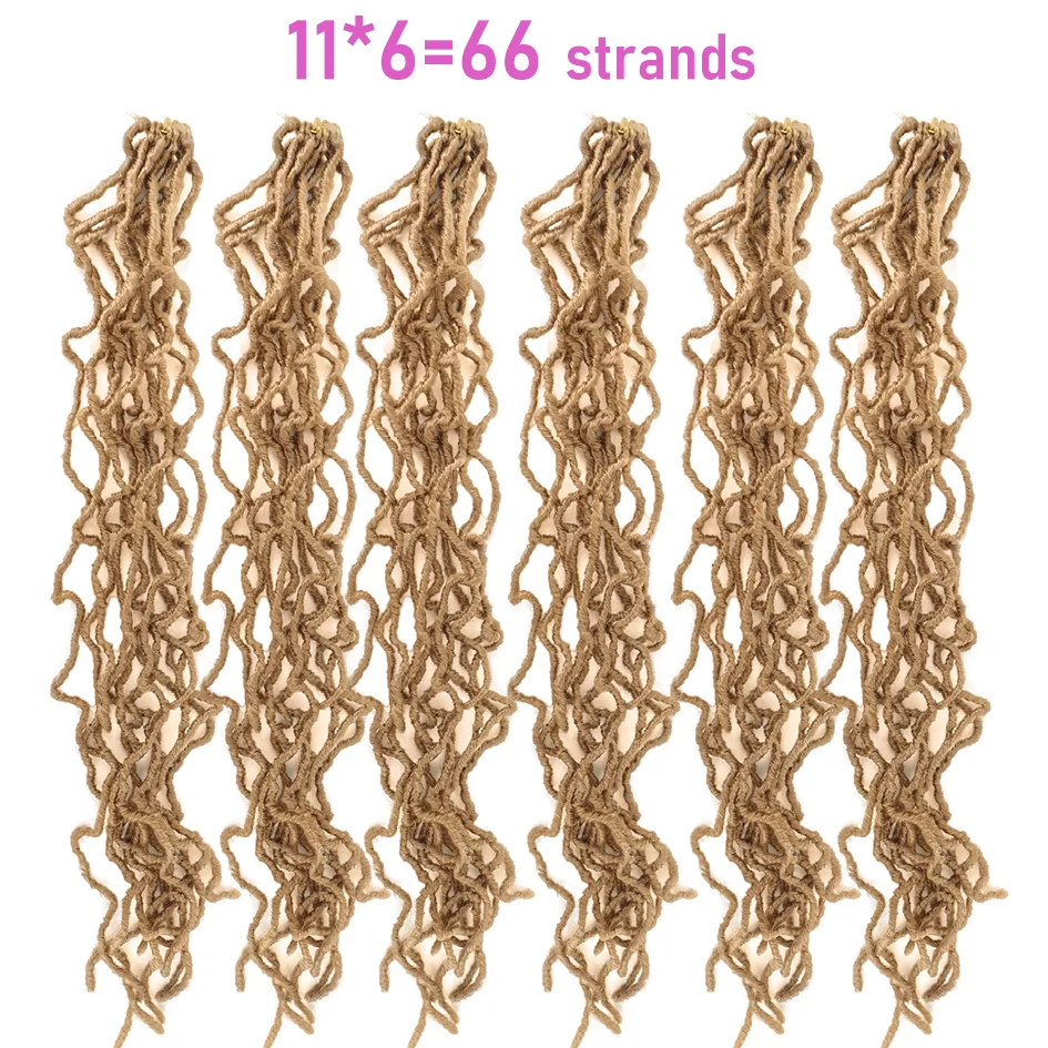 synthetic 75cm 6 packs goddess faux locs crochet hair for  black women goddess locs crochet hair river locs crochet hair with cu