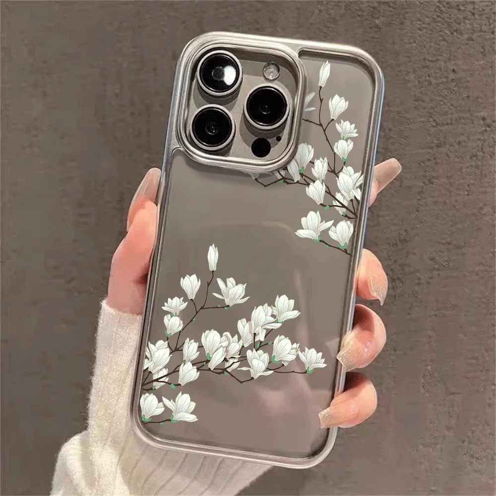 Matte Watercolor Peach Blossom Shockproof Phone Case - Anti-Fall Cover