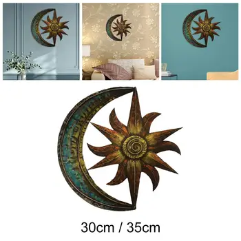 Sun Moon Metal Wall Art Sculpture Creative Bathroom Display Home 4