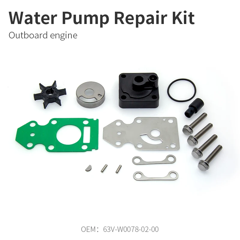 Lower Casing and  Drive Outboard Pump Impeller Repair Kit 63V-W0078-02-00 - 682-W0078-A1 for Yamaha 2-stroke 15 or 20 HP