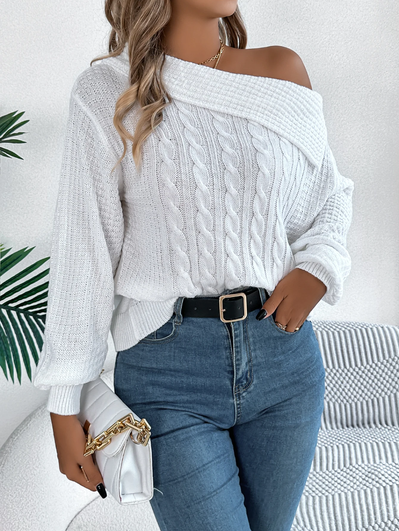 Women Autumn Winter Orange Knitted Sweater