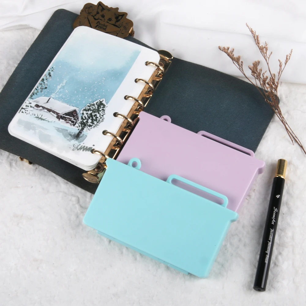 SeamiArt 휴대용 마그네틱 여행 플라스틱 그림 상자, 수채화 느슨한 잎 핸드북, 미술 용품, 1pc