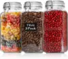 Airtight Glass Canister Set of 3 with Lids 78oz Food Storage Jar Square - Storage Container with Clear Preserving Seal Wire Clip 1