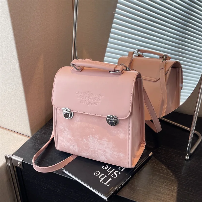 Women's Backpack PU Leather Single Shoulder Bag Handhelds Crossbody Multi-Functional Women's Bag with Detachable Shoulder Straps