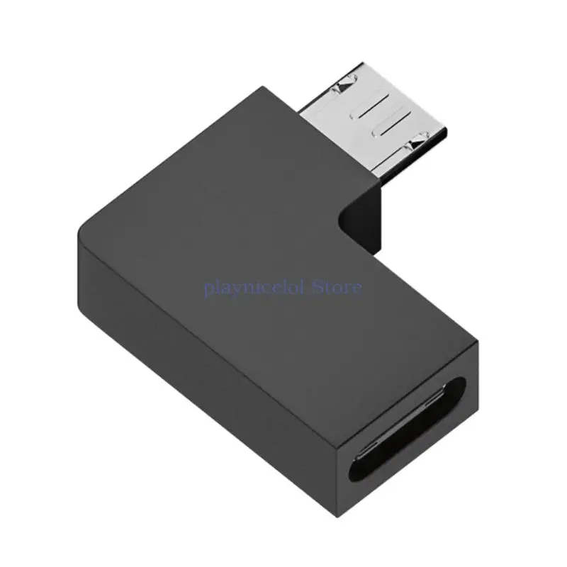 Right Angle Micro USB Male to USB-C Female Extension Adapter