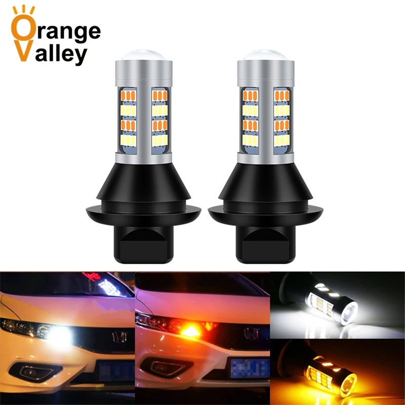 Luces LED externas DRL de modo Dual, señal de giro, Canbus, 7440 ba15s