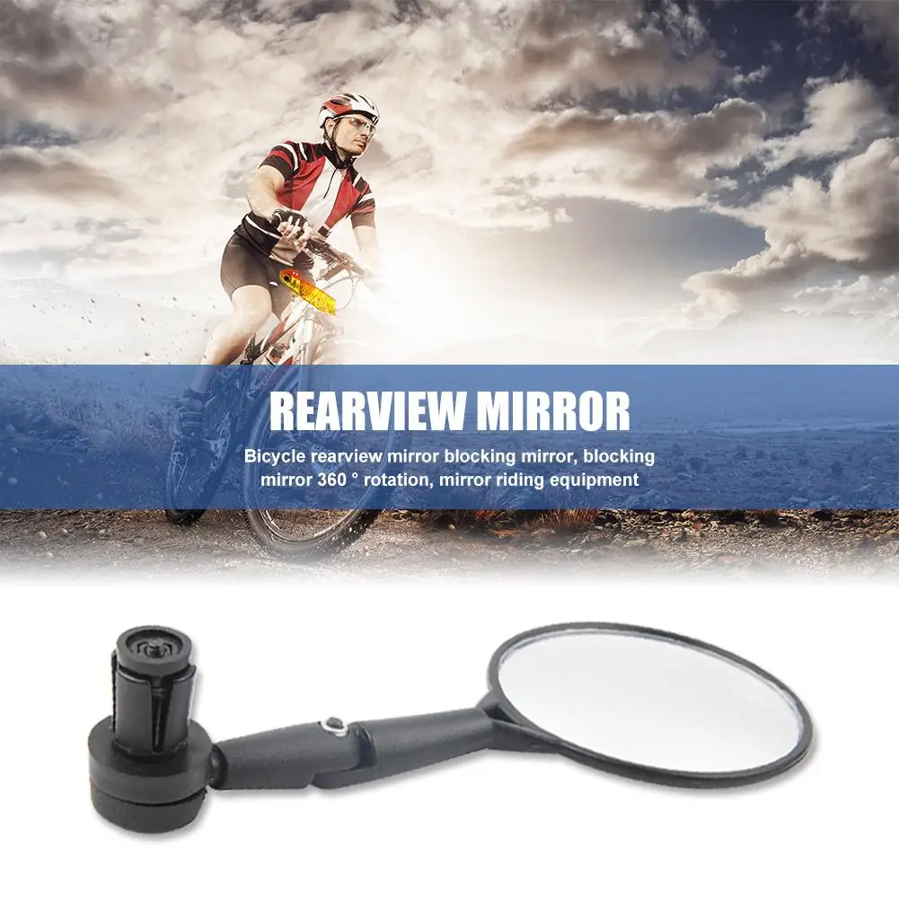 1pc Bicycle Handlebar End Mirror 360 Rotatable Round Bike Side Rearview Mirror