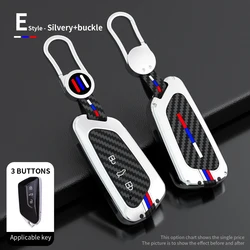 Premium Car Key Case Cover - Sleek and Durable Design (Silver with keychain)