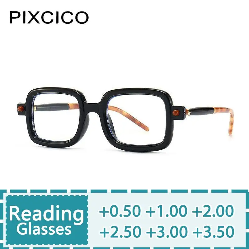 

R53979 Small Rectangle Frame Punk Reading Glasses Retro Presbyopic Eyeglasses Brand Design Hyperopia Eyewear +1.0..+4.0