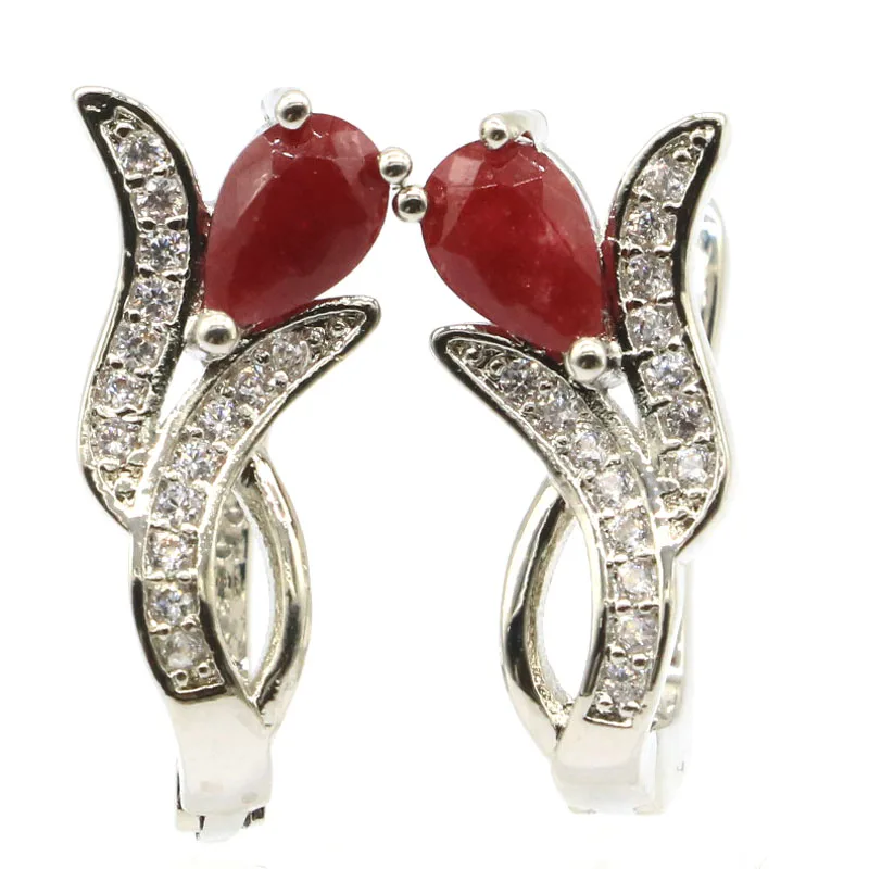 

925 SOLID STERLING SILVER Earrings Stunning Golden Citrine Red Ruby Aquamarine Green Emerald White CZ Daily Wear