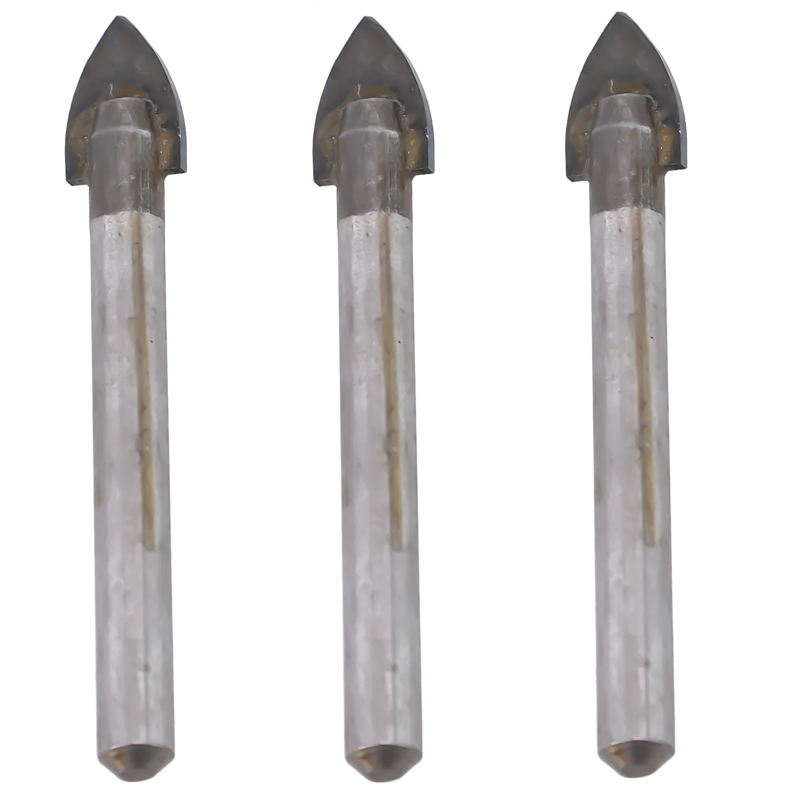 

3pcs/set 6mm Glass Drill Bit Tungsten Carbide Tipped Tile Concrete Cutter Power Tool 70 Mm Drill Length*4 Mm Handle Diameter