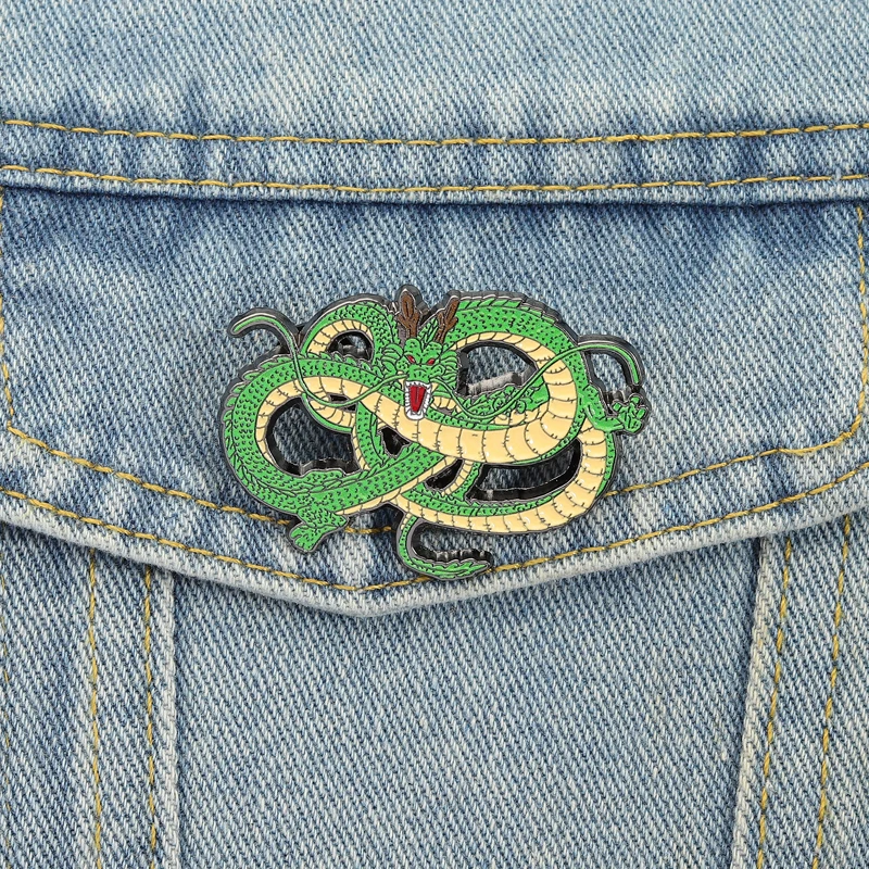Anime Dragon Enamel Pins Cartoon Comics Character Brooches Lapel Badges Cool Punk Animal Jewelry Gift for Fans Friends