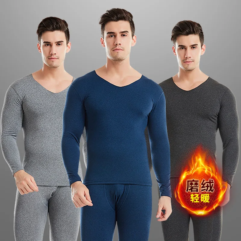 

Winter Thermal Underwear Long Johns Men's Keep Warm Tops + Pants Set Thick Clothes Comfortable Thermo Mens Underwear Sets intimo