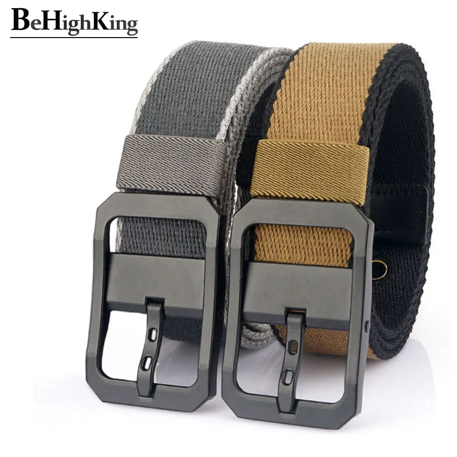 New Tactical belt for men High quality canvas belts male Casual black alloy pin buckle girdle Waist straps for jeans Width 3.8cm